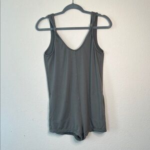 Gray/Greenish Sleeveless Romper